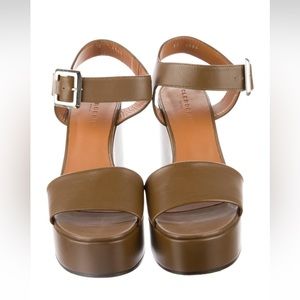 Robert Clergerie Wedge Leather Sandals - NWT 8.5/IT 9
•   Brown